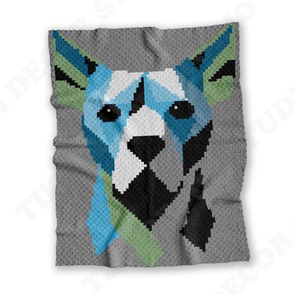 Geometric Dog Face Blanket C2C Crochet Pattern Crystal Boxer Graph ...