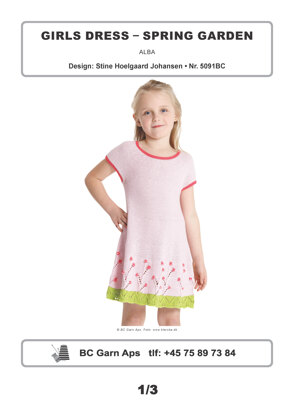 Spring Garden Girls Dress in BC Garn Alba - 5091BC - Downloadable PDF