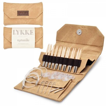 Lykke Naturale Interchangeable Needles Set in Tan Denim