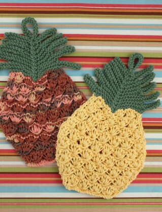 Knit Pineapple Dishcloth in Lily Sugar 'n Cream Solids - Downloadable PDF