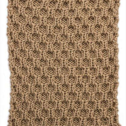 Honeycomb Trellis Square for Knit Your Cables Afghan in Red Heart Soft Solids - LW4309-H