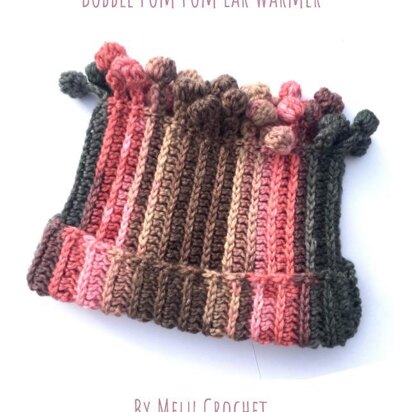 Bobble Pom Pom Ear warmer by Melu Crochet