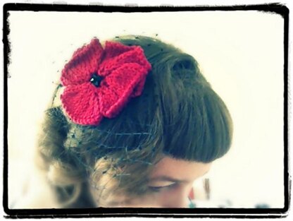 Knitted Poppy Fascinator