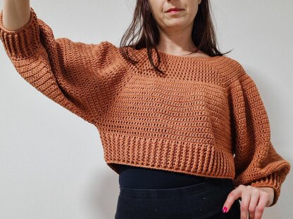 Double Crochet Crop Raglan Sweater