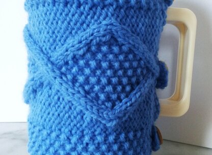 Aran Diamond Coffee Cozy