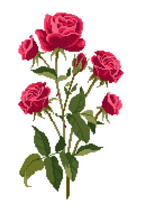 Roses  in DMC - PAT0183 -  Downloadable PDF