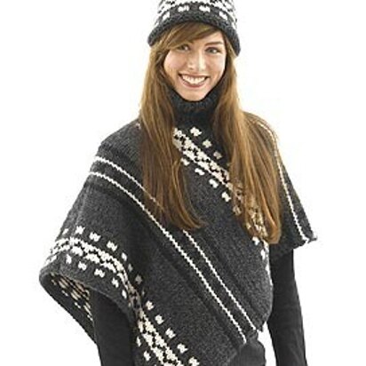 Alaska Poncho and Hat: Woman's Version in Lion Brand Wool-Ease Thick & Quick