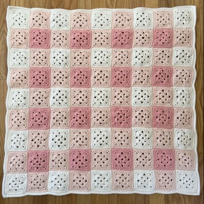 Gingham Granny Square Baby Blanket