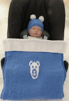 Bobby Bear Newborn Baby Car Seat Blanket & Hat