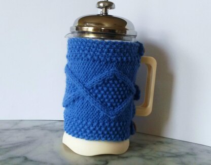 Aran Diamond Coffee Cozy