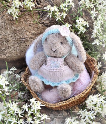 Bunny with pinafore dress