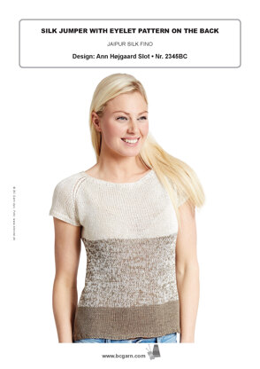 Silk Jumper with Eyelet Pattern on the Back in BC Garn Jaipur Silk Fino - 2345BC - Downloadable PDF