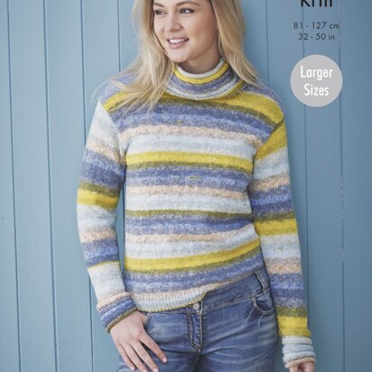 Sweaters Knitted in King Cole Bramble DK - 5647 - Downloadable PDF