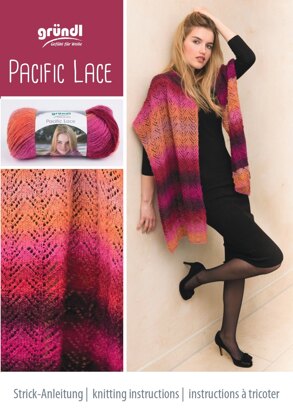 Pacific Lace Shawl with Lace Pattern in Gründl - Downloadable PDF