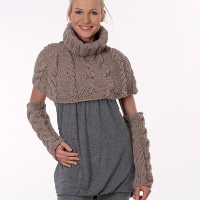 Cape and Arm Warmers in Rico Essentials Big - 047 - Downloadable PDF