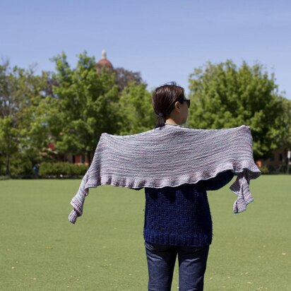 Frilled rainbow shawl