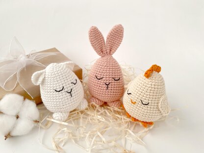 Crochet Easter eggs pattern Amigurumi bunny, Easter chicken, Crochet sheep