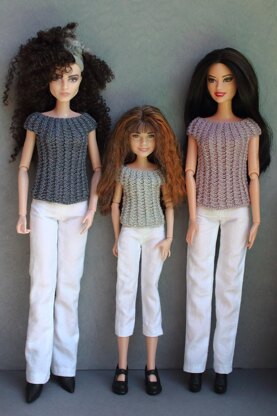 Cabled Top For Dolls