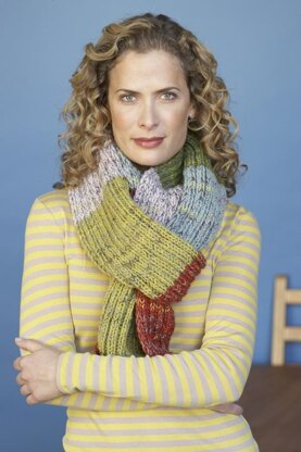 Kaleidoscope Colors Scarf in Lion Brand Sock Ease and Wool Ease - 81047AD
