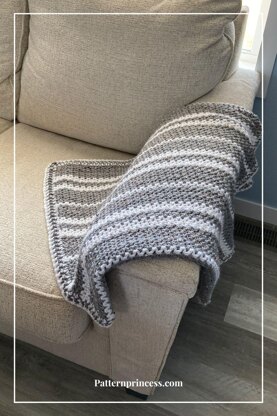 Cozy Man Cave Throw Crochet V-Stitch Blanket