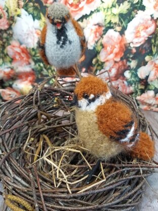 Realistic Passer Montaus, Passeridae bird, Sparrow Amigurumi