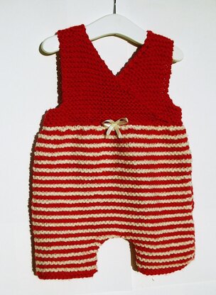 Stripe Chunky Cross over front Baby Romper