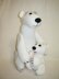 Toy knitting patterns - Knitted Polar bears, mother with cub, family toys