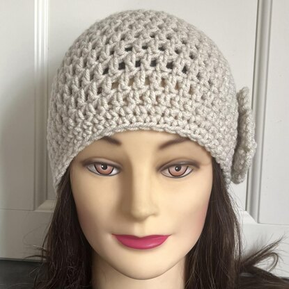 Flapper Beanie with Flower