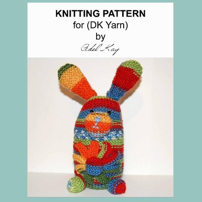 Rosmerta Bobtail Floral DK Yarn Bunny Toy - knitting pattern