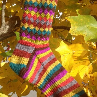 Fruit Stripe Gum Socks, featuring a spiral rib - knitting pattern