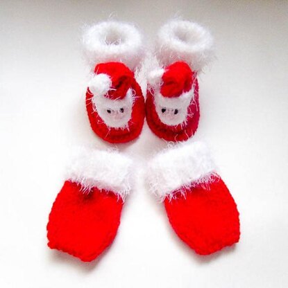 Santa Baby Booties and Mittens