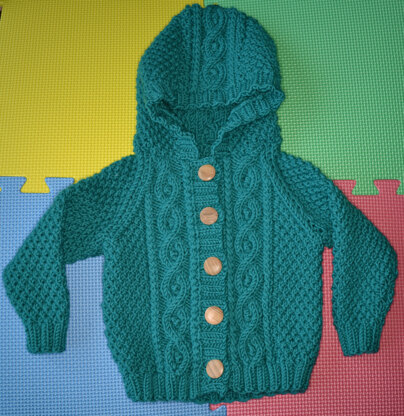 Green Aran Hoodie