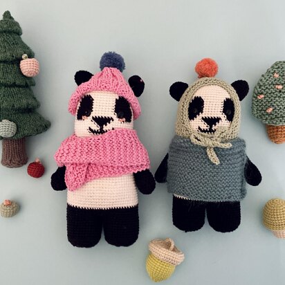 Pascual the panda bear in a vest Crochet Pattern - Amigurumi - knitting pattern