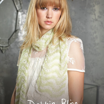 "Paige Scarf" - Scarf Knitting Pattern For Women in Debbie Bliss Angel- DBS008