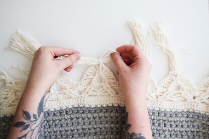 Crochet Macramé Edged Blanket