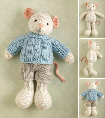 Boy mouse in a cabled sweater