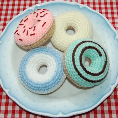 Crochet Pattern for Iced Ring Donuts / Cakes - Amigurumi Food