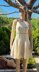 Crochet dress for summer with granny squares
