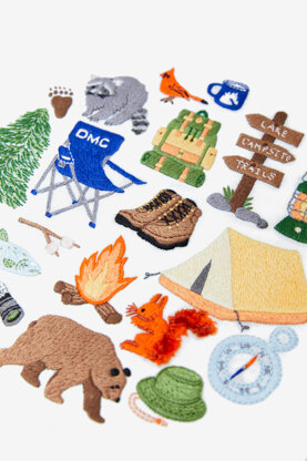 DMC Camping Embroidery Pattern - PAT2054 - Downloadable PDF