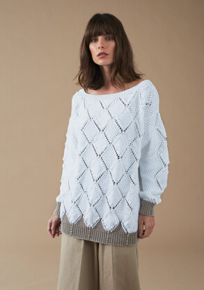 Barra Jumper - Knitting Pattern For Women in Debbie Bliss Cotton DK