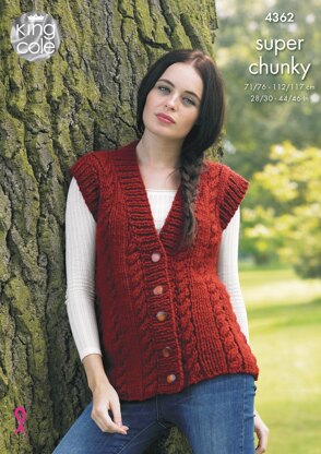 Sweater and Waistcoat in King Cole Big Value Super Chunky - 4362 - Downloadable PDF