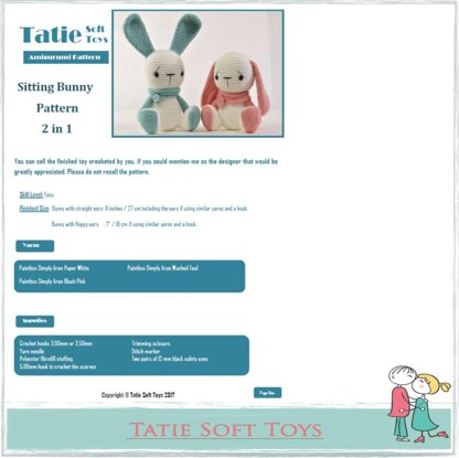 Easter Bunny Boy Girl Sad Rabbit Soft Toys Cuddly Bunny Crochet Amigurumi Pattern