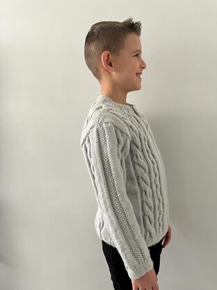 Boys Cable and Striped Lightweight Summer Jumper