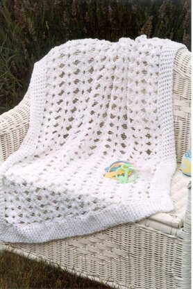 Shell Flower Baby Afghan in Plymouth Yarn Fantasy Naturale - F032