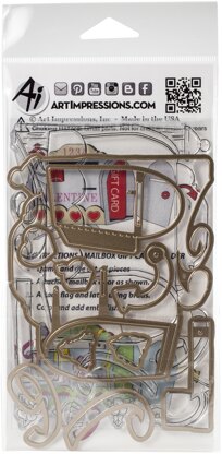 Art Impressions Valentines Clear Stamp & Die Set - Mailbox Gift Card Holder