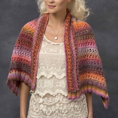 Sunset Wrap in Red Heart Boutique Treasure - LW3297