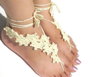 Zig zag barefoot sandals