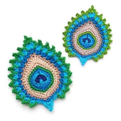 Peacock Feather Motif, Garland, Coaster Nemali