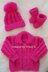 Brooklyn baby knitting pattern cardigan, hats and booties 0-3 mths & 6-12m