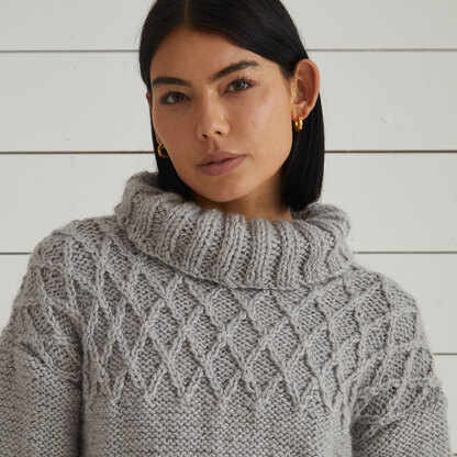 Phillipa Cable Yoke Sweater - Free Jumper Knitting Pattern for Women in Debbie Bliss Saphia